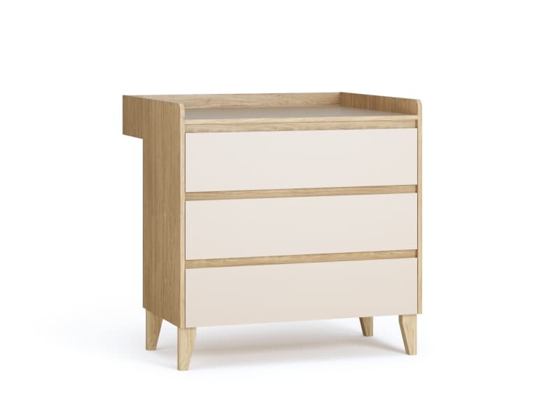 Commode 3 Tiroirs, chene sable muve vox — vue 3 sur 4