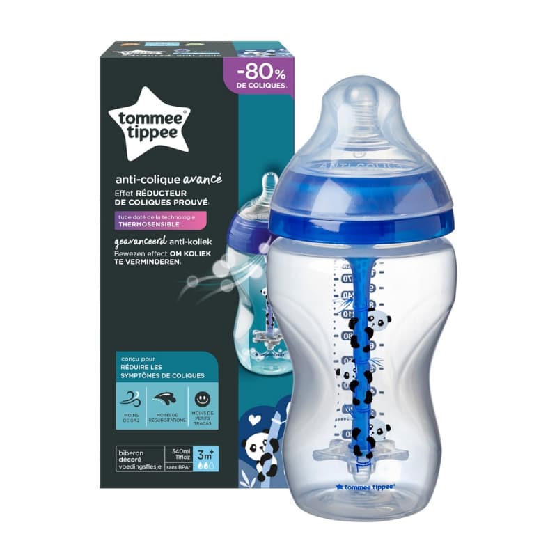 Biberon Aac 340ml X1 Decore Bleu, pippo le panda tommee tippee multicolore — vue 2 sur 2