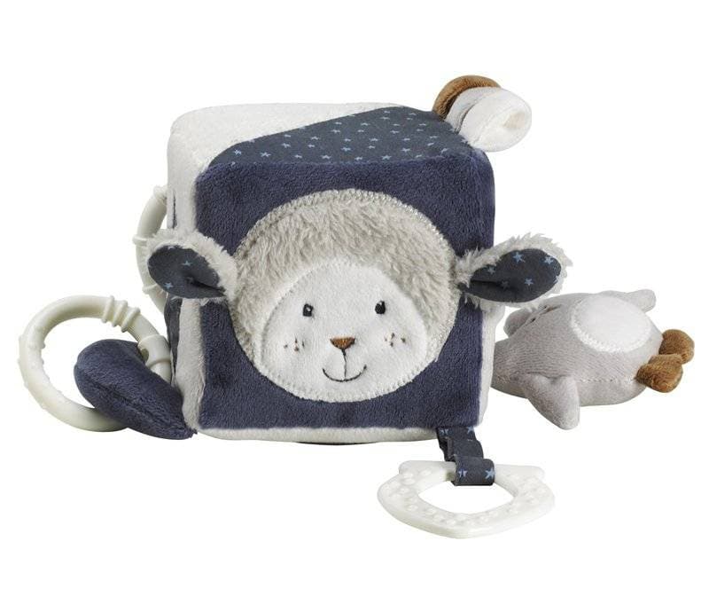 Cube Activite Merlin, 9x9cm bleu/blanc sauthon baby deco per merlin — vue 2 sur 5