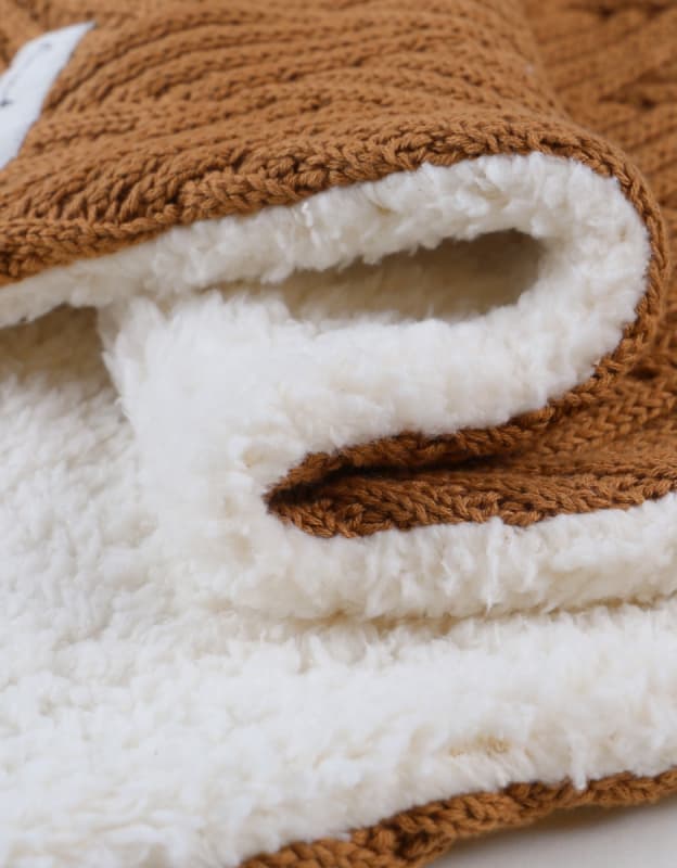 M&m24 Couverture Tricot Sweet Caramel avec Sherpa 75x100, marron 75x100 cm mix & match noukies permanent — vue 4 sur 4