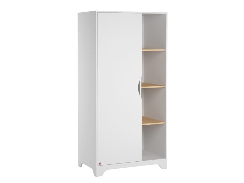 Armoire 1 Porte Leaf Blanc Bois, leaf vox blanc/bois