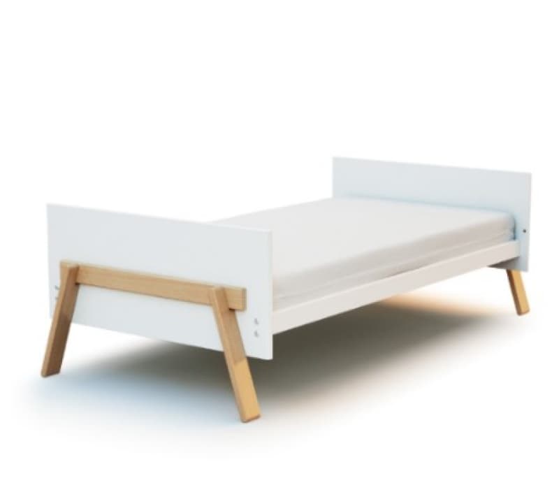 Lit Evolutif, blanc et hêtre verni 70x140cm canaille at4 — vue 2 sur 2