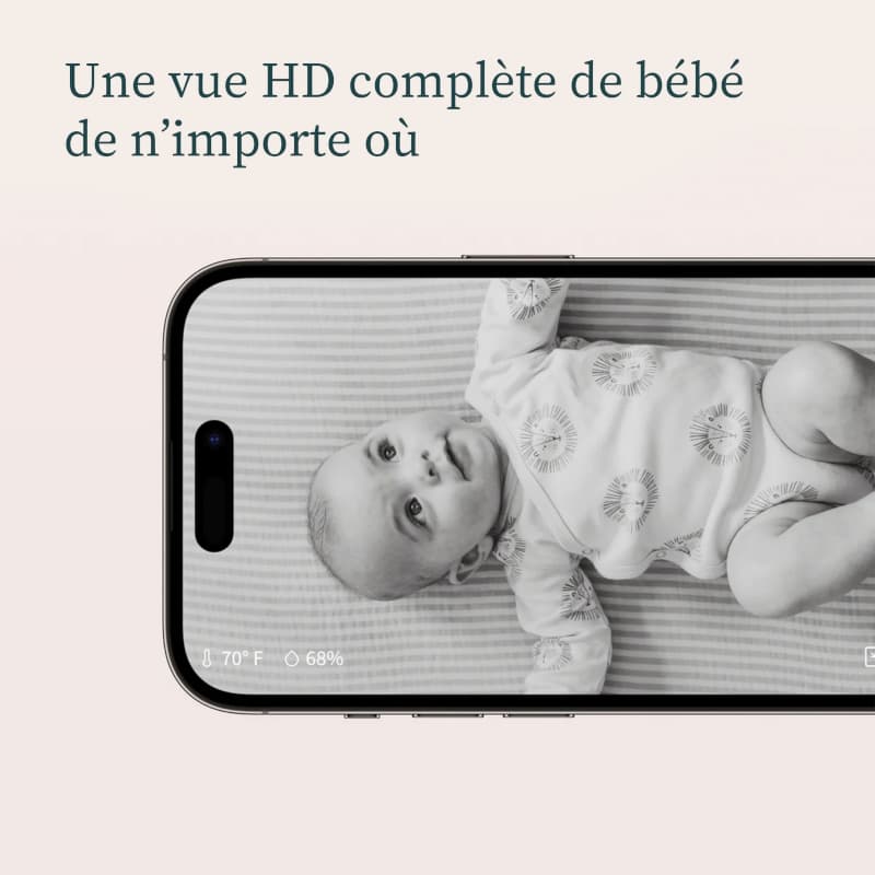 Cam 2 Babyphone Audio avec Video Hd, owlet blanc 20x0,85x20 — vue 3 sur 5