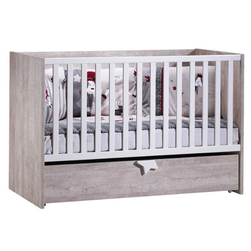 Lit Evolutif en 90x190 et 140x190 Kit Transformat, nova sauthon easy gris/decor gris loft l144 h96 p — vue 4 sur 4