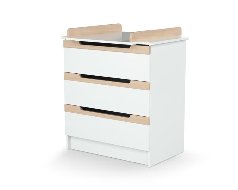 Lit + Commode et Plan, blanc hetre verni 70x140cm carrousel at4 — vue 4 sur 6