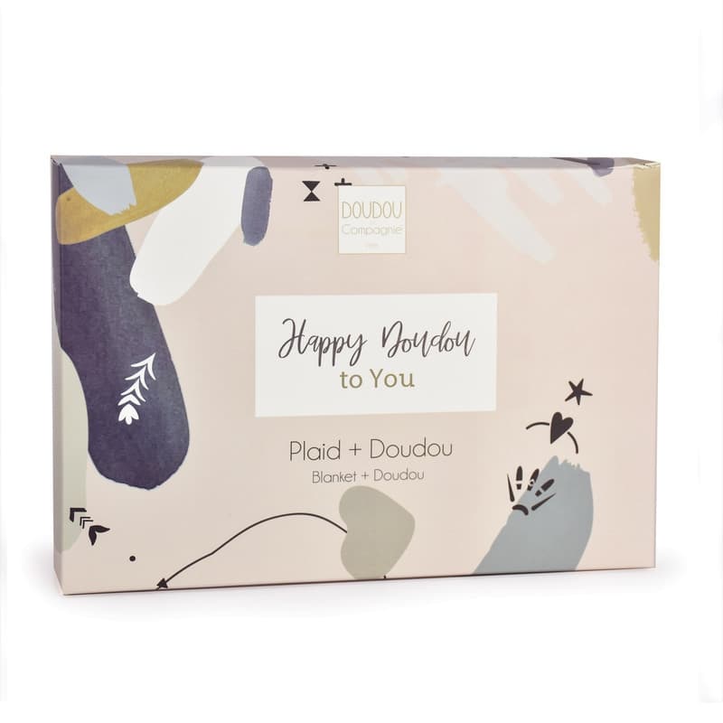Plaid et Doudou Happy Wild, blanc 10x70cm doudou sensoriel doudou et compagnie a-24 h-24 — vue 3 sur 3
