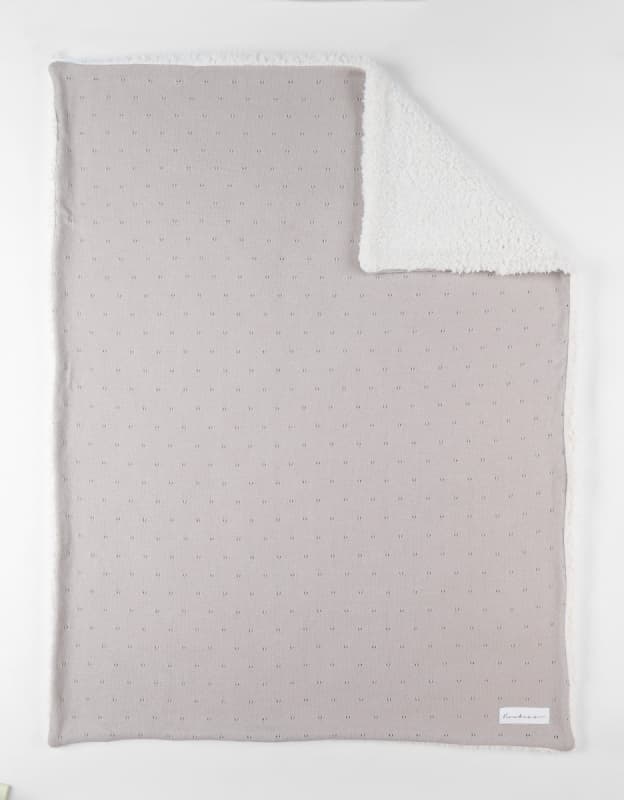 M&m24 Couverture Tricot Tender Beige avec Sherpa 75x100, beige 75x100 cm mix & match noukies permanent — vue 1 sur 4