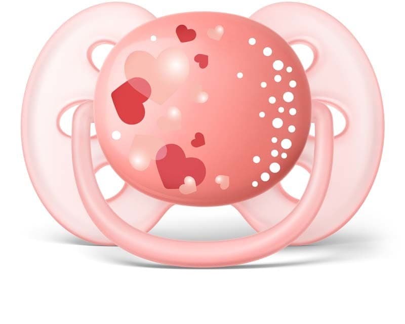 2 Sucette Ultra Douce - 6-18 Mois Fille- Rose - Papillon/coeur — vue 3 sur 3