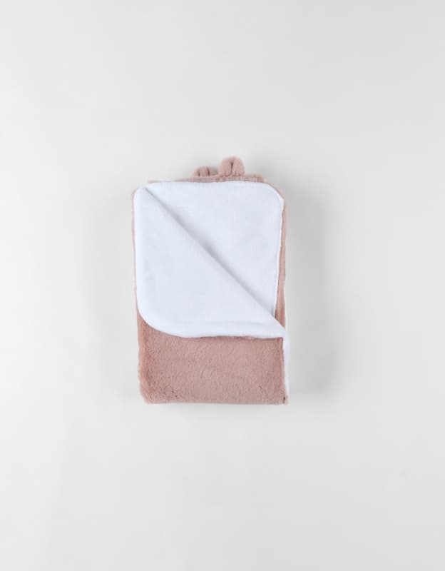 M&m24 Couverture Ouatinee 75x100cm en Fausse Fourrure, Rose Pale, rose 75x100 cm mix & match noukies permanent — vue 3 sur 5