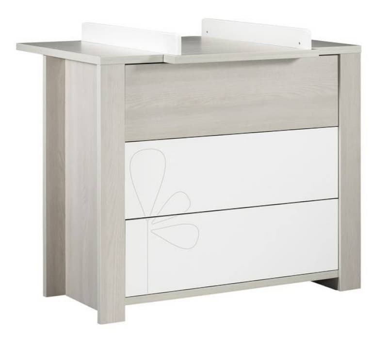 Commode 3 Tiroirs L111 Newopale avec Motif, newopale avec motif sauthon easy blanc/decor fren — vue 2 sur 2