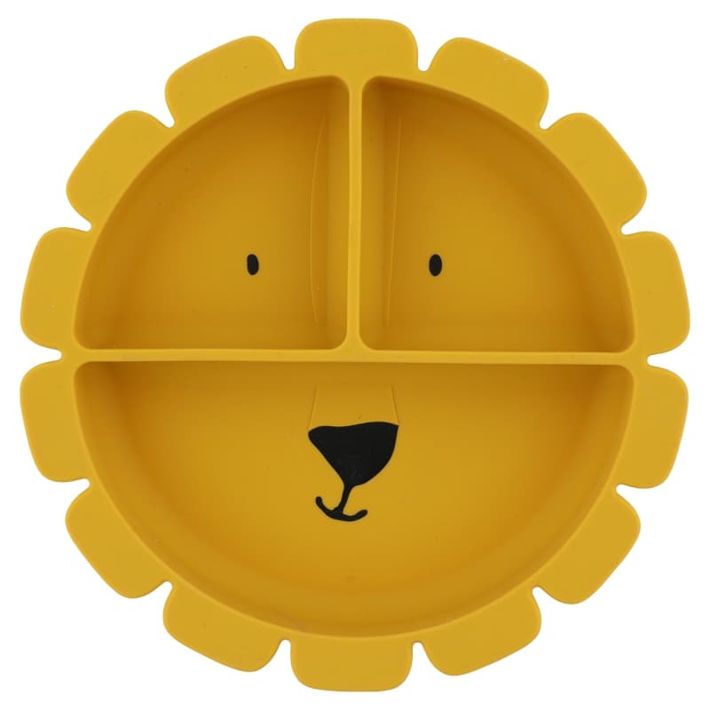 Assiette avec Ventouse en Silicone et Compartiments, mr. lion trixie jaune p-24 — vue 1 sur 3