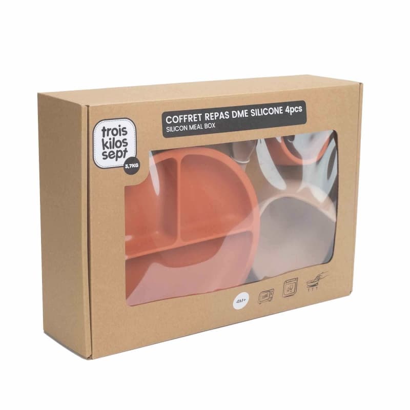 Coffret Repas 4pcs Silicone, terre de sienne sable trois kilos sept 25/08 — vue 2 sur 6