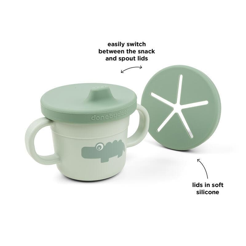 Foodie Tasse Apprentissage&snack Croco, vert done by deer news aw 2023 — vue 5 sur 5