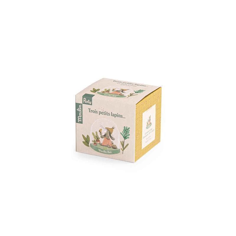 Boule a Neige, trois petits lapins bleu 0x9x8xcm p-e-a-h — vue 2 sur 4