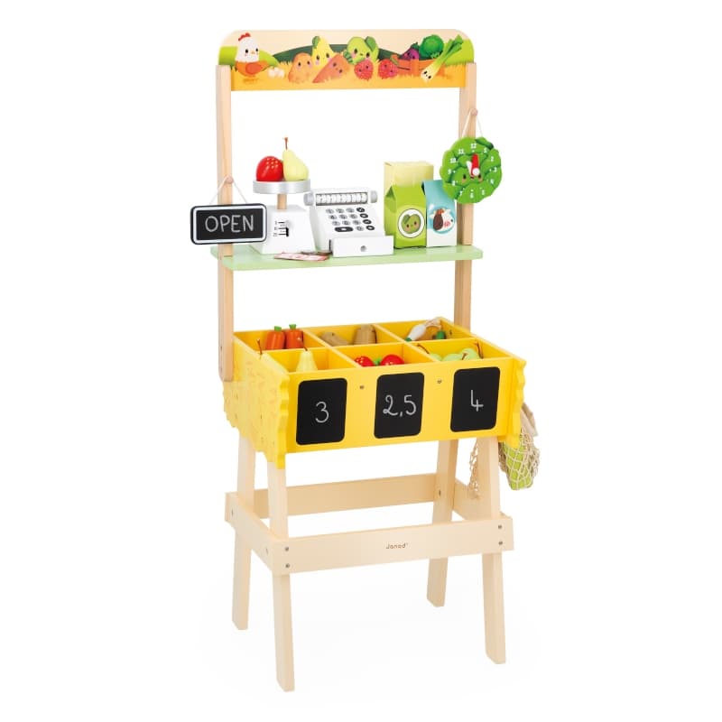 Ferme - Farm Market, jouets d'imitation janod jaune 41,5 x 36 x 95 collection 2024 — vue 1 sur 5