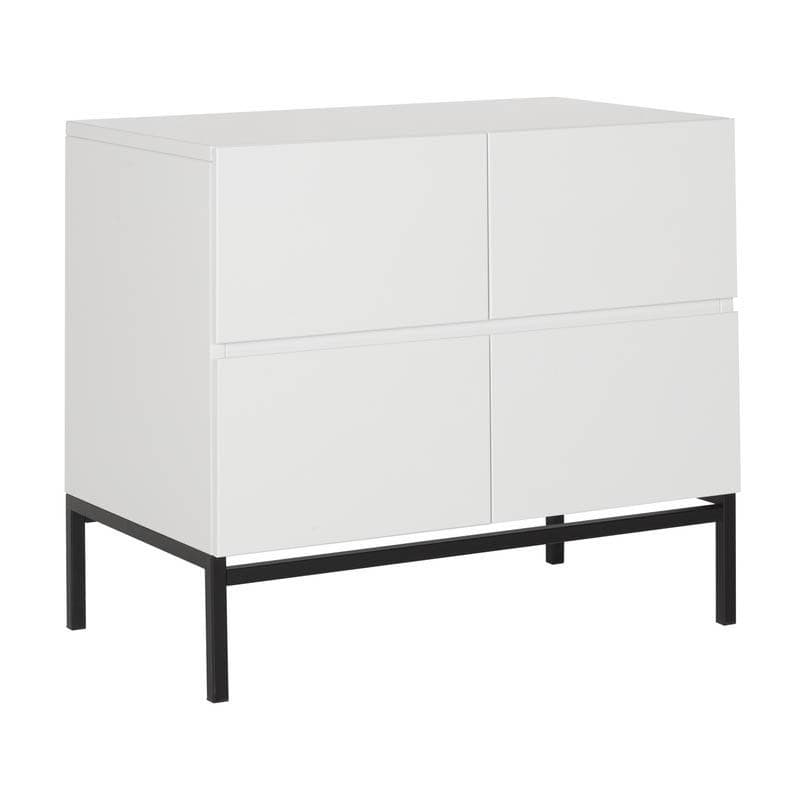 Commode 4 Tiroirs Havana Blanc, havana quax blanc 94x57x85h — vue 3 sur 5