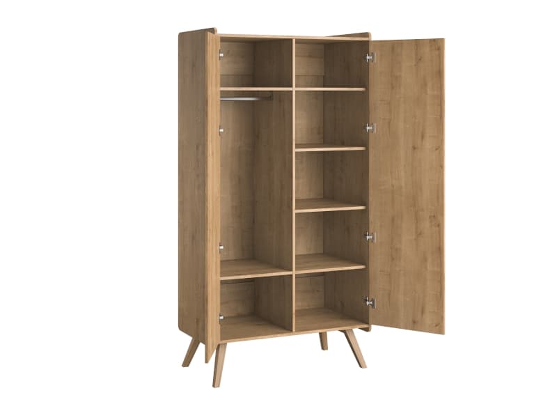 Armoire 2-portes Vintage Bois, vintage bois 100,4x58x200 — vue 2 sur 4