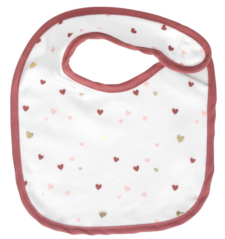 Lot de 2 Bavoirs Naissance Gaia Rose, gaia bebe9 creation rose 18x21cm h-21 — vue 1 sur 3