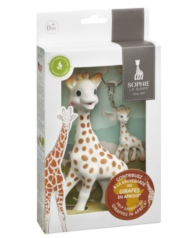 Coffret Sauvegardons les Girafes (sophie la Girafe + Porte-cle Sophie la Gira