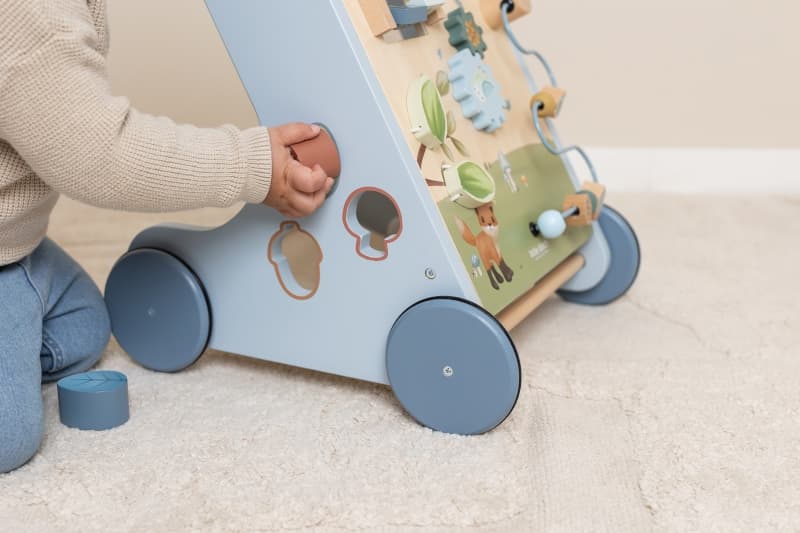 Chariot de Marche Fsc, bleu marron jaune beige vert m forest friends little dutch — vue 5 sur 5