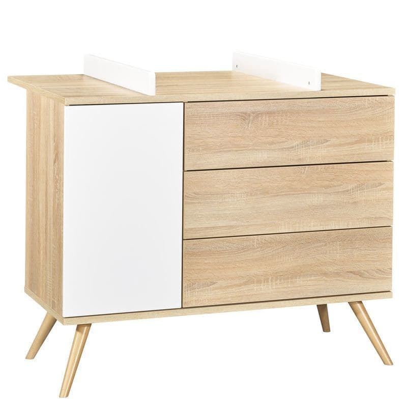 Commode 1 Porte et 3 Tiroirs Bois Version Tiroirs Decor Bois Seventies, seventies meuble — vue 3 sur 5