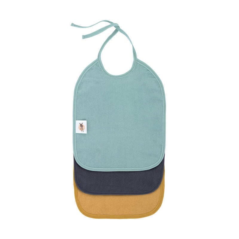 Lot de 3 Bavoirs Mousseline Medium a Nouer Vert/bleu Marine/moutarde, lässig mutlicouleur
