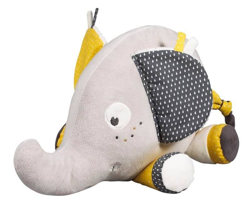 Doudou Babyfan, babyfan sauthon baby deco blanc/gris l 34 x h 27 c