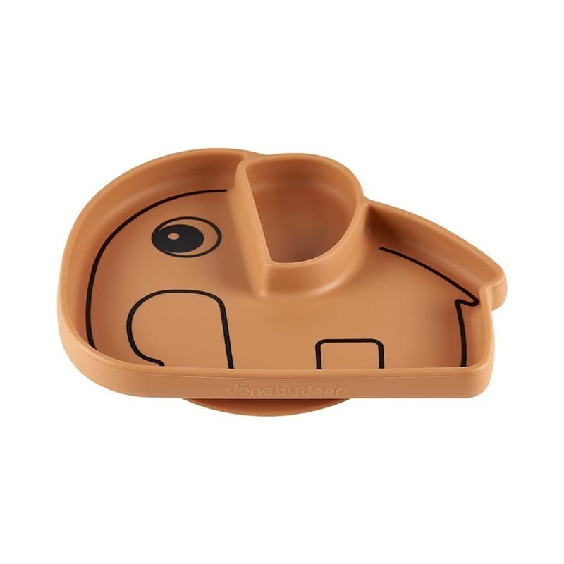 Assiette Antiderapante Silicone, elphee moutarde