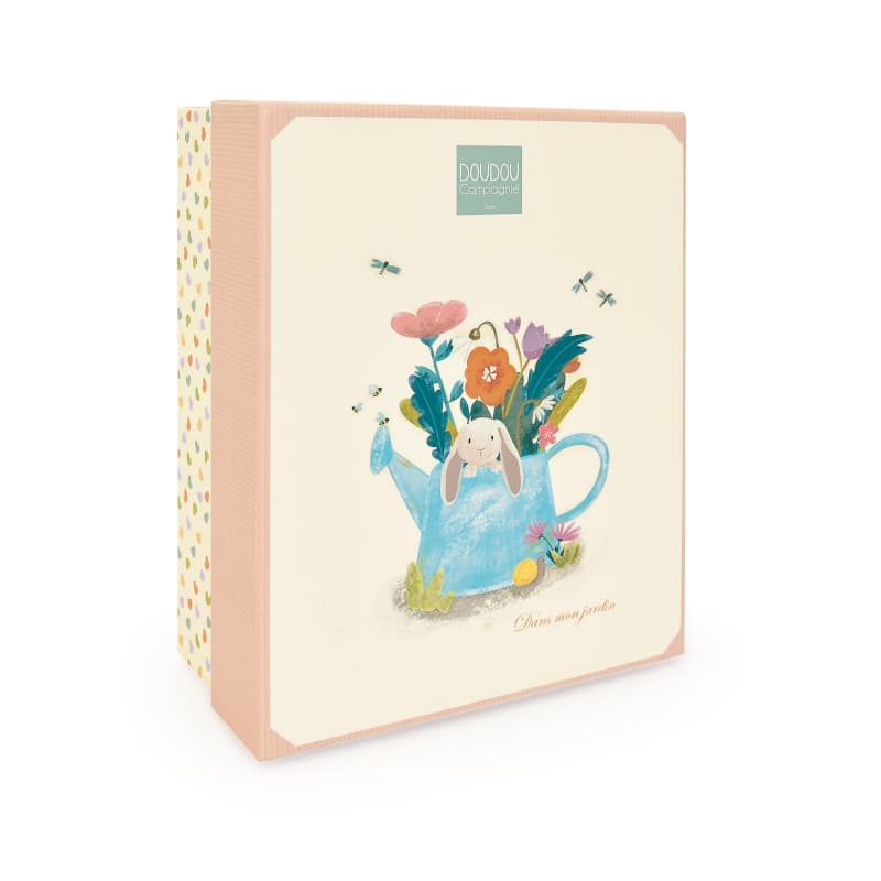 Lapin Ciboulette Pantin avec Doudou, rose 28cm doudou sensoriel doudou et compagnie a-24 h-24 — vue 2 sur 3