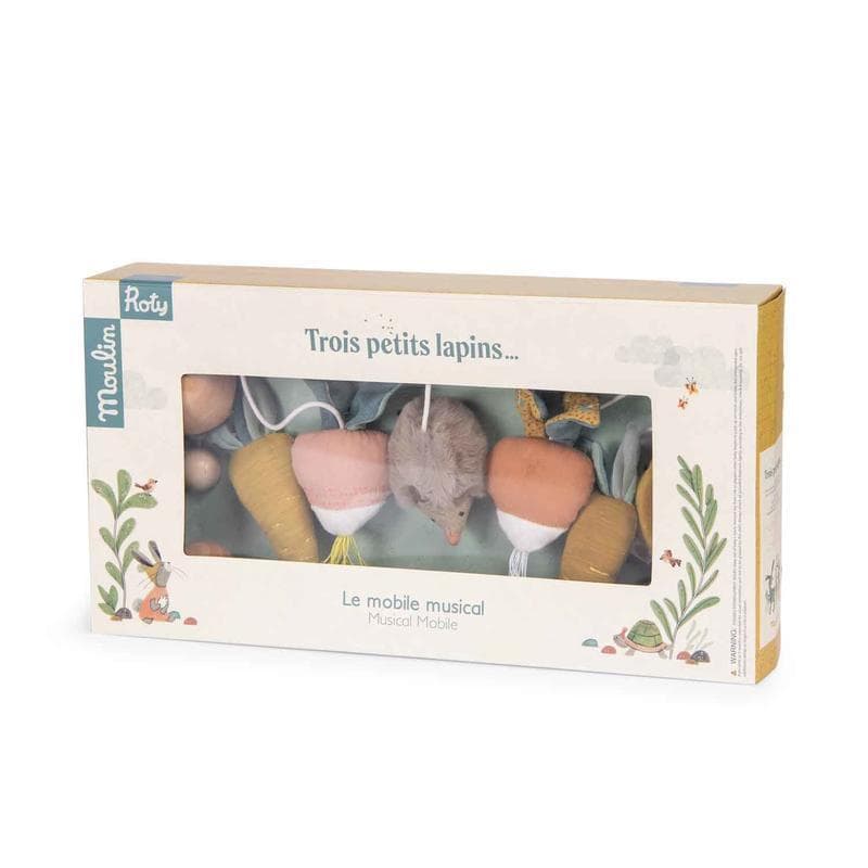 Mobile Musical Croisillon, trois petits lapins multicolore 0x35x65 p-e-a-h 24
