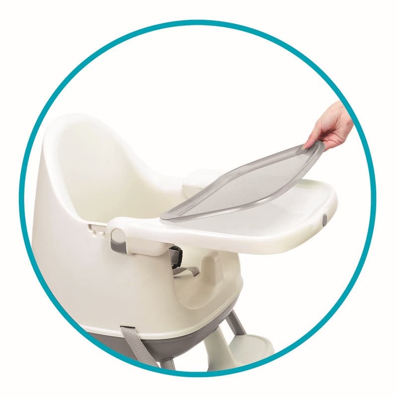 Chaise Haute 3 en 1, repas blanc / gris — vue 4 sur 4