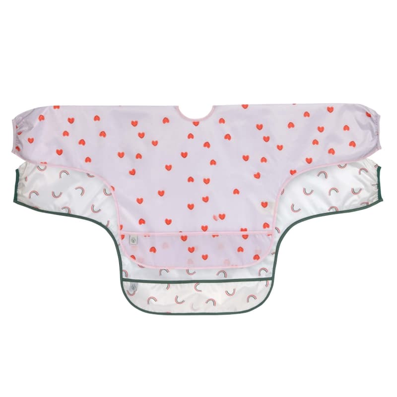 Lot de 2 Bavoirs Manches Longues Happy Rascals Coeur, happy rascals lässig lavande h-24