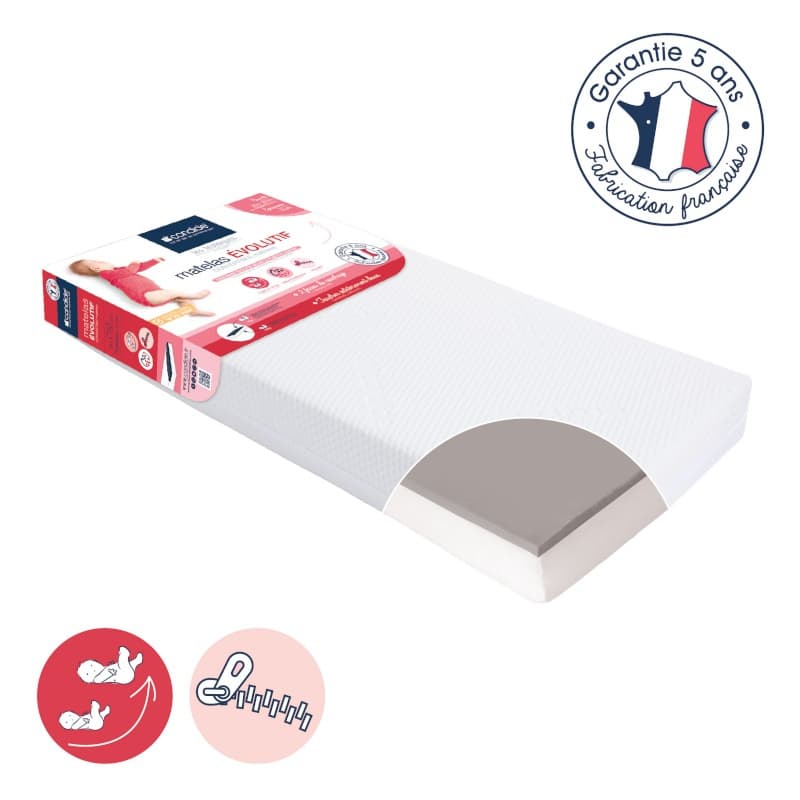 Matelas Evolutif Dehoussable 70x140x12 Cm, candide — vue 2 sur 5