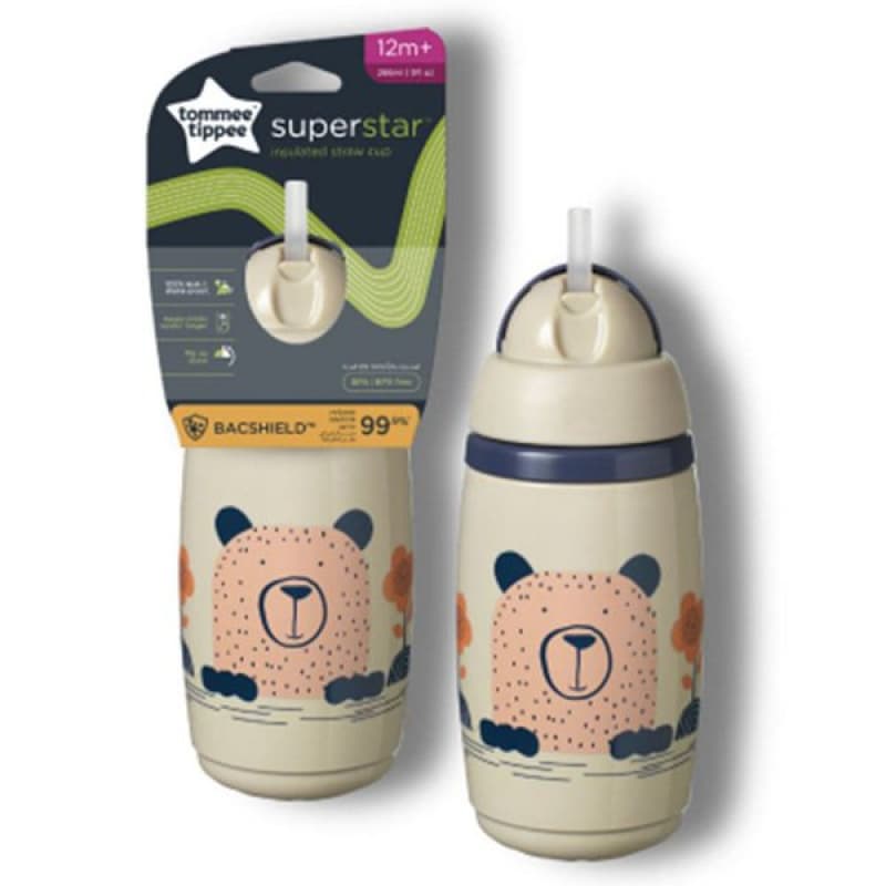 Tasse Isotherme a Paille 266ml 12m+ Deco Taupe, tommee tippee 266 ml
