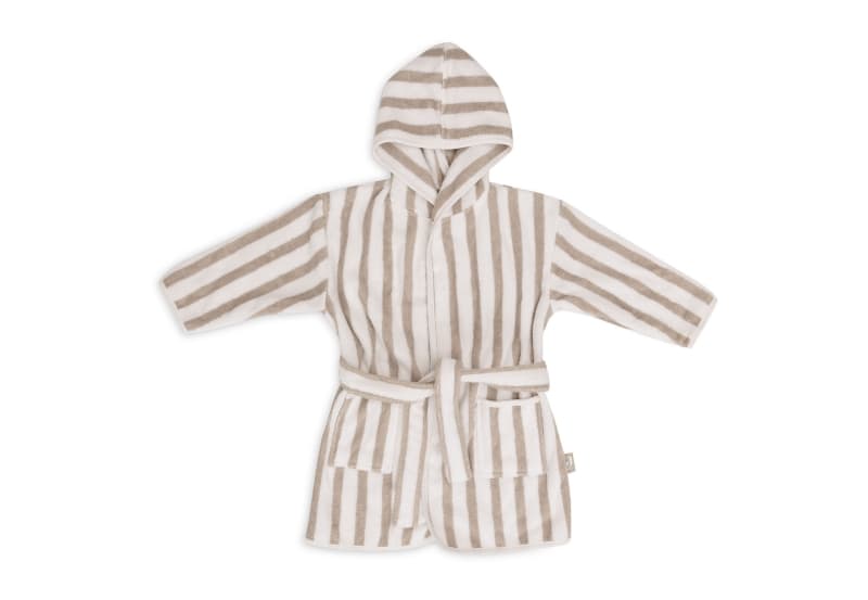 Peignoir Eponge Stripe Gots, olive green 1-2a basics e-24 — vue 1 sur 5