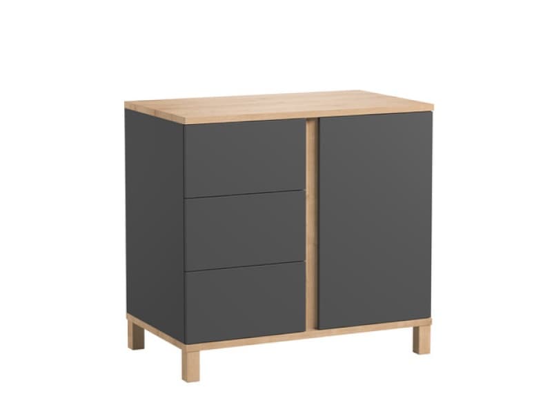 Commode Altitude Graphite Bois, 90x53x84cm graphite/bois