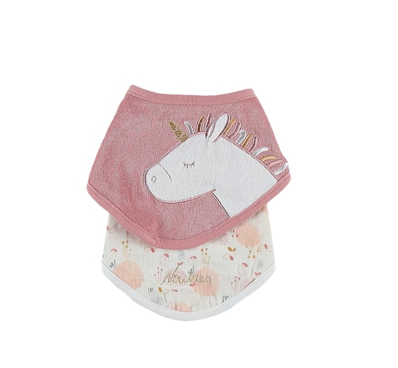 L&j Set 2 Bavoirs Bandana Eponge, multico permanent — vue 1 sur 3