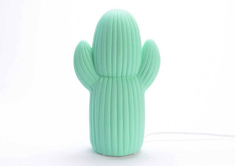 Lampe Cactus Turquoise Cl, h-19