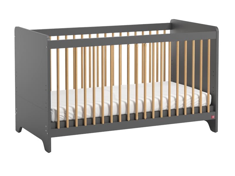 Lit Bebe 60x120 Leaf Graphite Bois, leaf vox graphite/bois