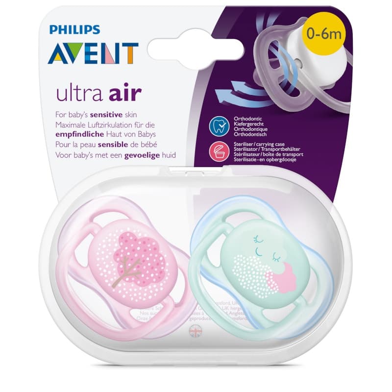 2 - Sucettes Ultra Aerees - 0/6 Mois - Rose/vert — vue 1 sur 4