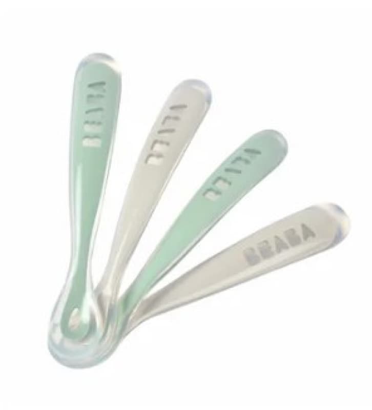 Lot de 4 Cuilleres 1er Age Silicone, velvet grey/sage green 12 x 4,2 x 23,7 — vue 1 sur 2