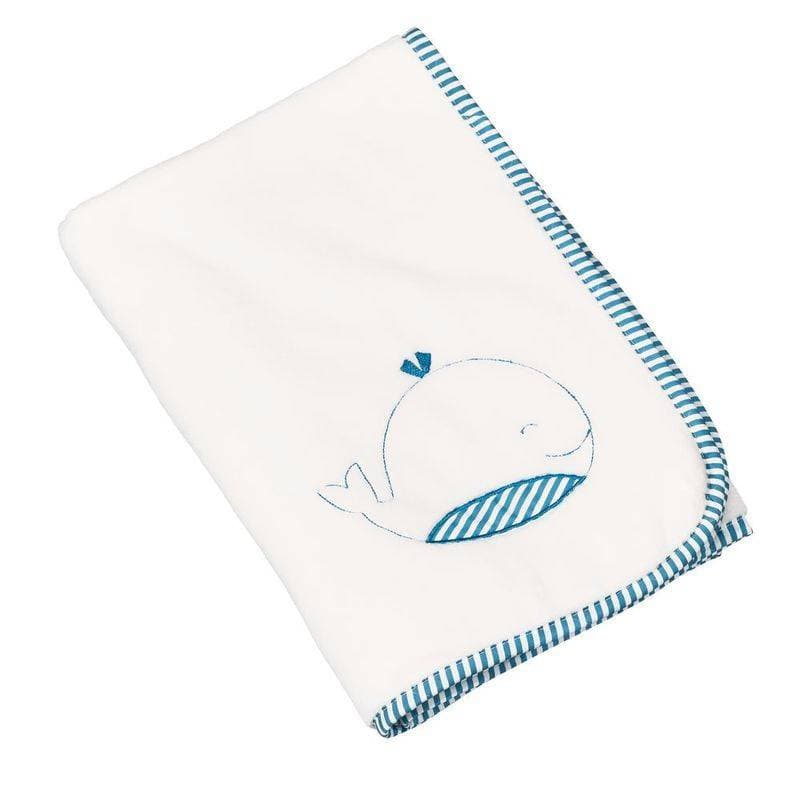 Couverture Blue Baleine, blue baleine sauthon baby deco blanc - bleu per