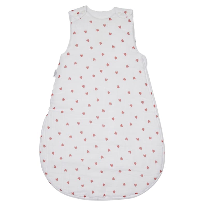 Gigoteuse Gaze de Coton Coeurs, mon petit cœur bb&co blanc/ cœurs rouges 0/6 mois per — vue 1 sur 2