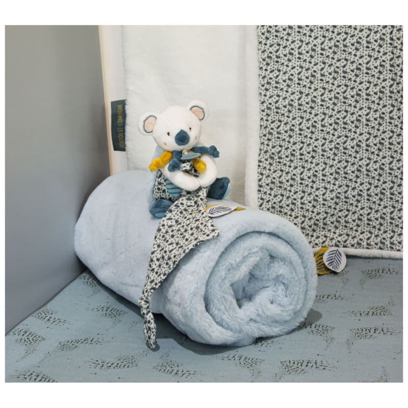Plaid Douceur Yoca le Koala Bleu, accessoires dc bleu 75x100 2021 — vue 1 sur 2