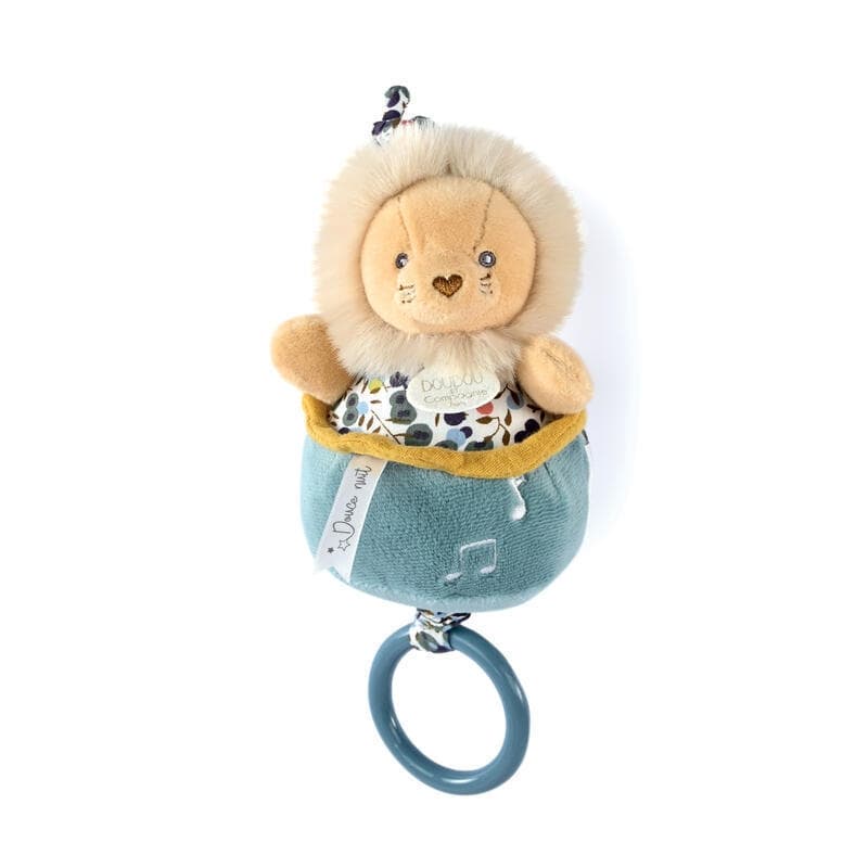 Boh'aime Lion Boite a Musique, jaune 20cm doudou sensoriel doudou et compagnie a-24 h-24 — vue 2 sur 2