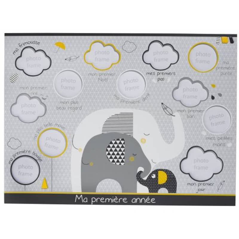 Pele-mele Photo Ma Premiere Annee Babyfan, babyfan sauthon babydeco blanc/gris 40x53 cm per
