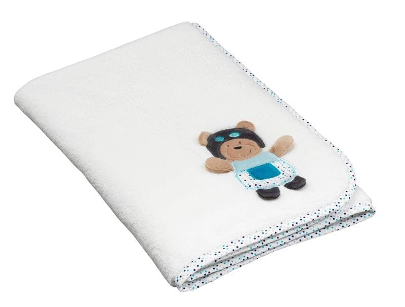 Couverture Lazare, lazare sauthon baby deco bleu/marron 75 x 100 cm p