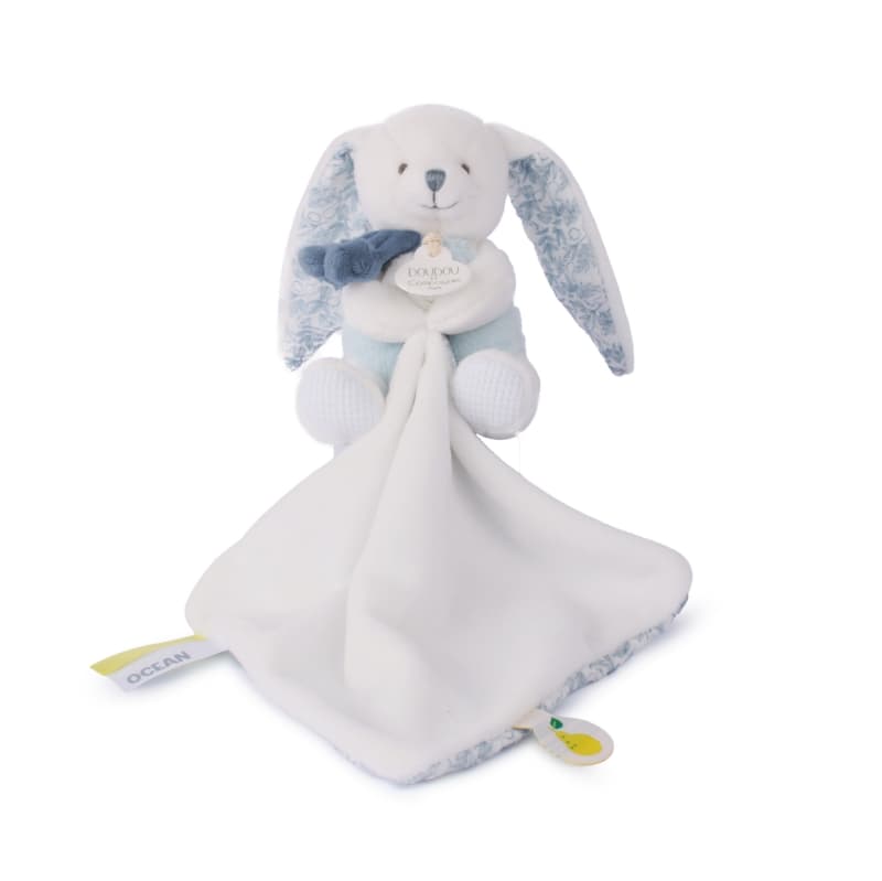 Lapin Coeur Ocean Pantin avec Doudou, blanc 10cm doudou et compagnie