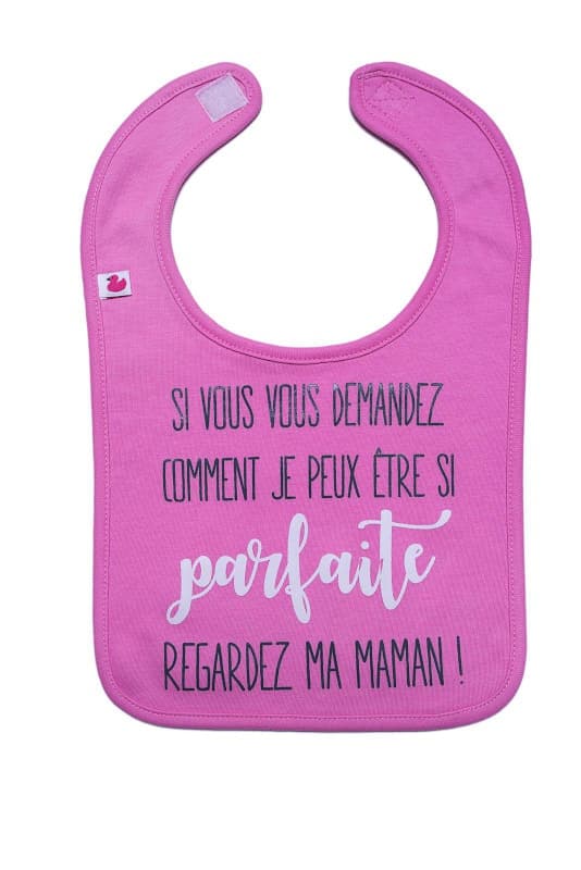 Bavoir Si Parfaite, rose bonbon 0-18 mois per