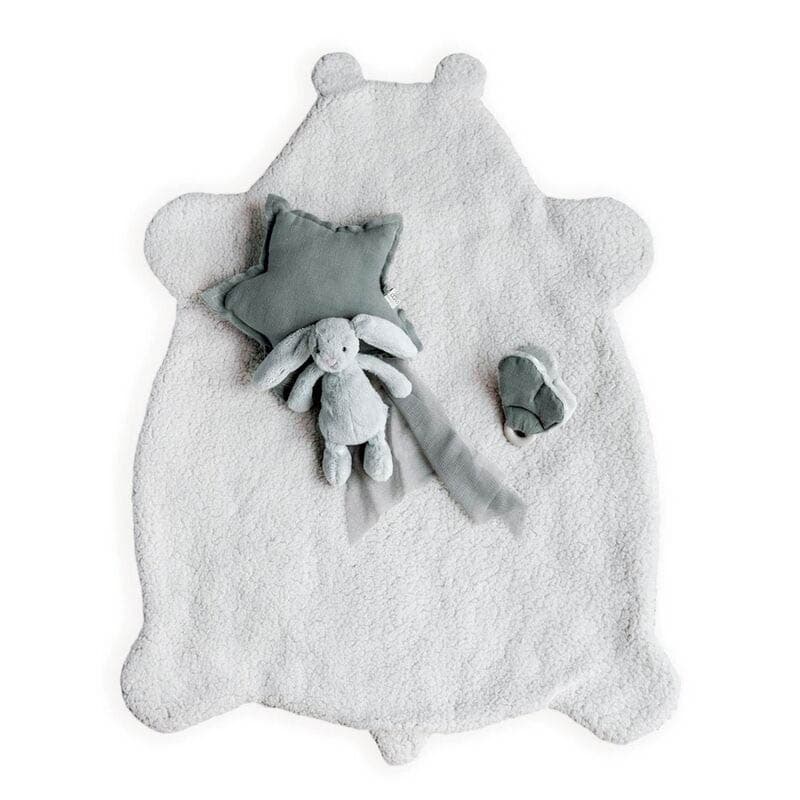 Plaid Teddy Mouton, ecru